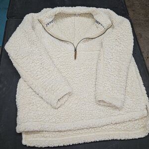 Time and Tru Cream Sherpa Jacket Size Large So Soft, Warm And Cozy